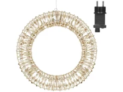 ECD Germany LED Weihnachtskranz 38cm mit 480 Warmweiß Micro LEDs Timer