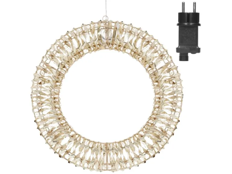 ECD Germany LED Weihnachtskranz 38cm mit 480 Warmweiß Micro LEDs Timer