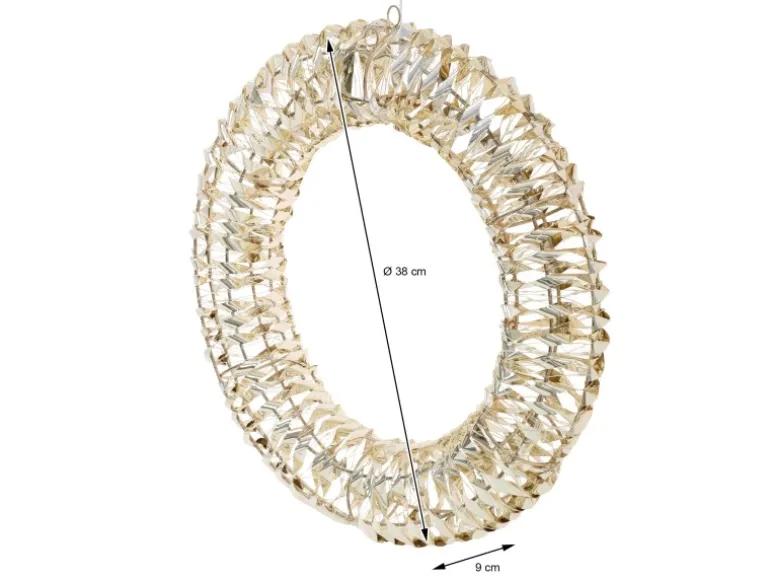 ECD Germany LED Weihnachtskranz 38cm mit 480 Warmweiß Micro LEDs Timer
