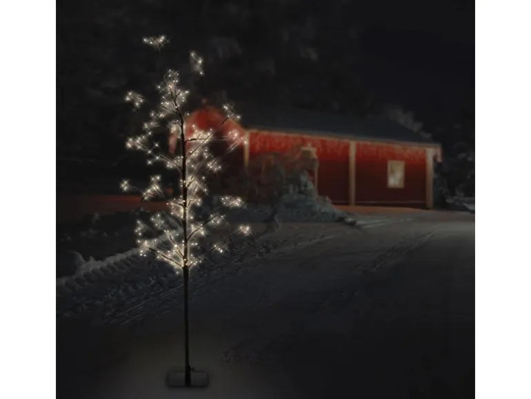 ECD Germany LED-Baum 120 cm 240 Warmweißen LEDs Lichterbaum mit Timer