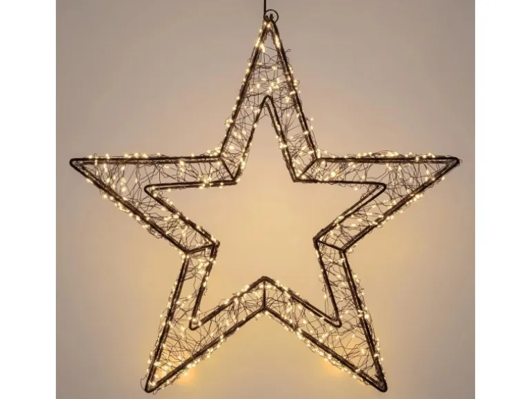 ECD Germany LED-Weihnachtsstern 50 cm 720 LEDs Extra-Warmweiß Metall