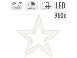 ECD Germany LED-Weihnachtsstern 38 cm mit 960 Warmweiß LEDs und Timer
