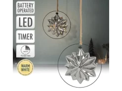 ECD Germany LED-Weihnachtsstern 18cm 40LED 80cm Seil Deko Leuchtstern Zum Hängen