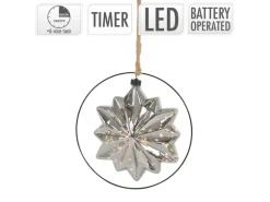 ECD Germany LED-Weihnachtsstern 18cm 40LED 80cm Seil Deko Leuchtstern Zum Hängen