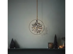 ECD Germany LED-Weihnachtsstern 18cm 40LED 80cm Seil Deko Leuchtstern Zum Hängen