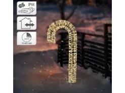 ECD Germany LED-Zuckerstange 75 cm in Gold mit LED-Beleuchtung Timer