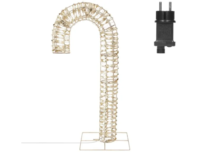 ECD Germany LED-Zuckerstange 75 cm in Gold mit LED-Beleuchtung Timer