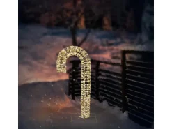 ECD Germany LED-Zuckerstange 75 cm in Gold mit LED-Beleuchtung Timer