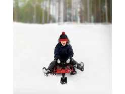 ECD Germany Lenkschlitten in Rot für Kinder ab 5 Jahre bis 90 kg 119x38x50 cm