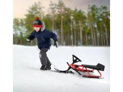 ECD Germany Lenkschlitten in Rot für Kinder ab 5 Jahre bis 90 kg 119x38x50 cm