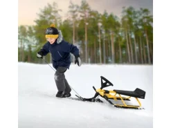 ECD Germany Lenkschlitten in Gelb für Kinder ab 5 Jahre bis 90 kg 119x38x50 cm