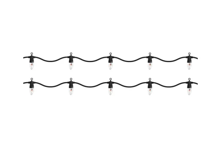 ECD Germany Lichterkette mit Flammeneffekt 360 cm 10 Glühbirnen Warmweiß IP44