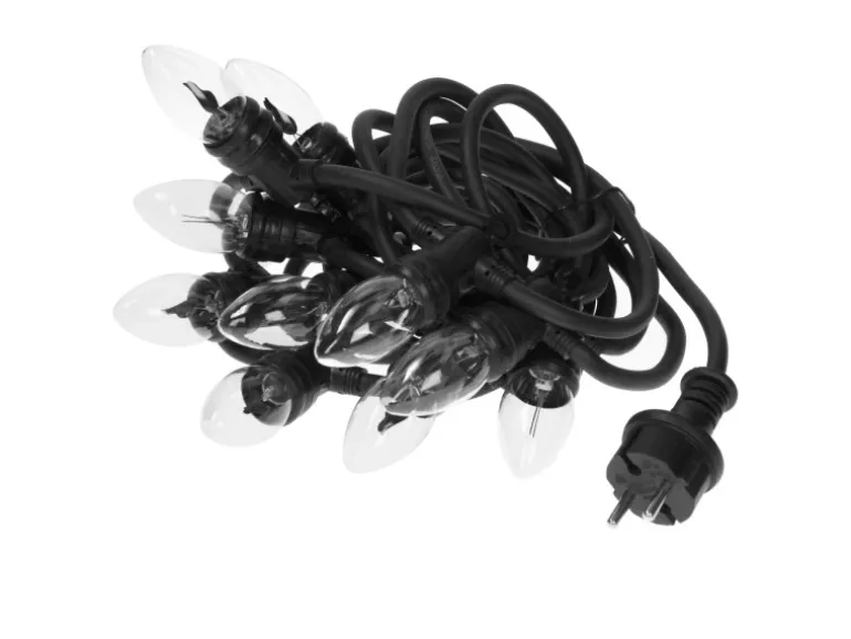 ECD Germany Lichterkette mit Flammeneffekt 360 cm 10 Glühbirnen Warmweiß IP44