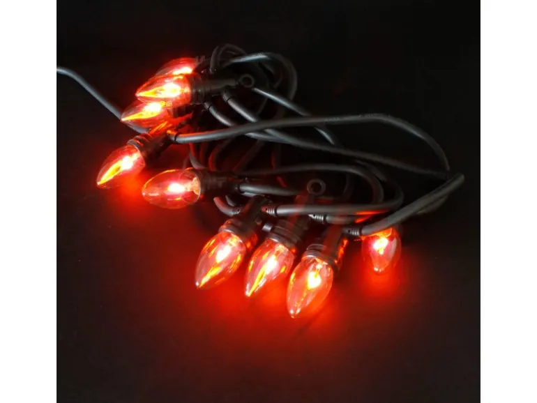 ECD Germany Lichterkette mit Flammeneffekt 360 cm 10 Glühbirnen Warmweiß IP44