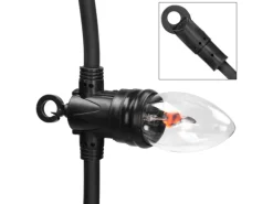 ECD Germany Lichterkette mit Flammeneffekt 360 cm 10 Glühbirnen Warmweiß IP44