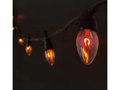 ECD Germany Lichterkette mit Flammeneffekt 360 cm 10 Glühbirnen Warmweiß IP44