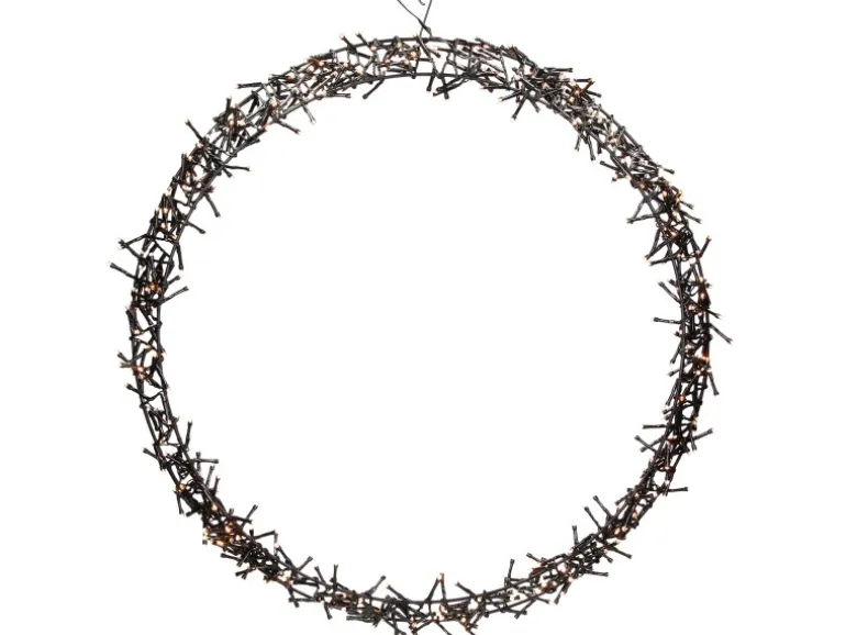 ECD Germany Lichterkranz 500 LEDs 58cm Warmweiß IP44 Türkranz Fensterkranz Ring