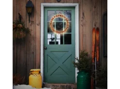 ECD Germany Lichterkranz 300 LEDs 38cm Warmweiß IP44 Türkranz Fensterkranz Ring