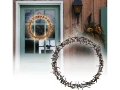 ECD Germany Lichterkranz 300 LEDs 38cm Warmweiß IP44 Türkranz Fensterkranz Ring