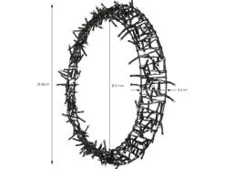 ECD Germany Lichterkranz 300 LEDs 38cm Warmweiß IP44 Türkranz Fensterkranz Ring