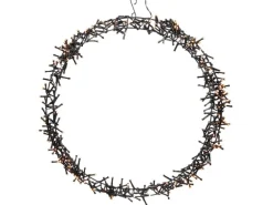 ECD Germany Lichterkranz 400 LEDs 48cm Warmweiß IP44 Türkranz Weihnachtsdeko