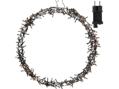 ECD Germany Lichterkranz 400 LEDs 48cm Warmweiß IP44 Türkranz Weihnachtsdeko