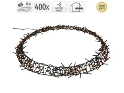 ECD Germany Lichterkranz 400 LEDs 48cm Warmweiß IP44 Türkranz Weihnachtsdeko
