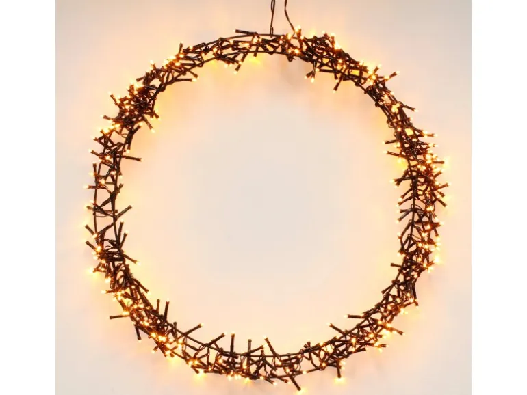 ECD Germany Lichterkranz 400 LEDs 48cm Warmweiß IP44 Türkranz Weihnachtsdeko