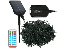 ECD Germany Solar Lichterkette Aussen 16m 800LED Warmweiß Timer 13Modi