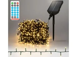 ECD Germany Solar Lichterkette Aussen 16m 800LED Warmweiß Timer 13Modi