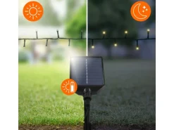 ECD Germany Solar Lichterkette Aussen 16m 800LED Warmweiß Timer 13Modi