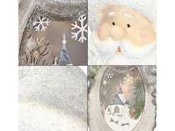 ECD Germany Weihnachtsmann Deko Figur mit LED Beleuchtung 52cm Warmweiß Weiß