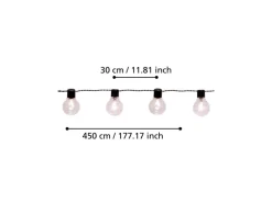 Eglo LED-Lichterkette Partaj 16-flammig Schwarz 450 cm