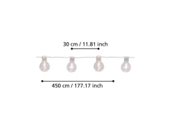 Eglo LED-Lichterkette Partaj 16-flammig Weiß 450 cm