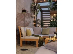 EGLO Solar LED Stehleuchte ROCCANOVA Akku Schwarz Touchdimmer IP44