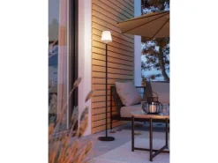 EGLO Solar-LED-RGBW-Stehleuchte MONTAPALMA-L Weiß-Schwarz m. Zugschalter IP54