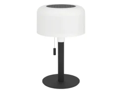 EGLO Solar-LED-RGBW-Tischleuchte MONTAPALMA Weiß-Schw. rund m. Zugschalter IP54