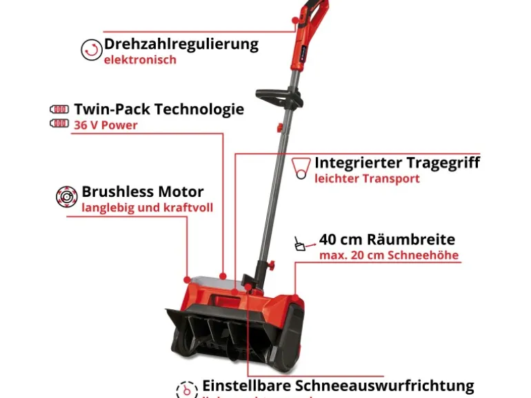 Einhell Power X-Change Akku-Schneefräse GE-ST 36/40 Li E-Solo