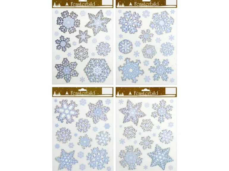 Eiskristalle Fensterbild 4 Arten Selbsthaftend Set 20 Stück