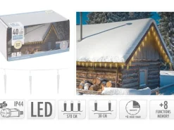 Eiszapfen Lichterkette 40 LEDs und Timer- und Memoryfunktion 5,7 m