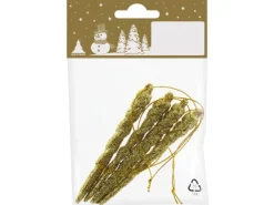 Eiszapfen zum Hängen 4er-Pack aus Kuntstoff 10 cm Gold