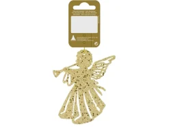 Engel zum Hängen aus Kunststoff 10 cm Gold