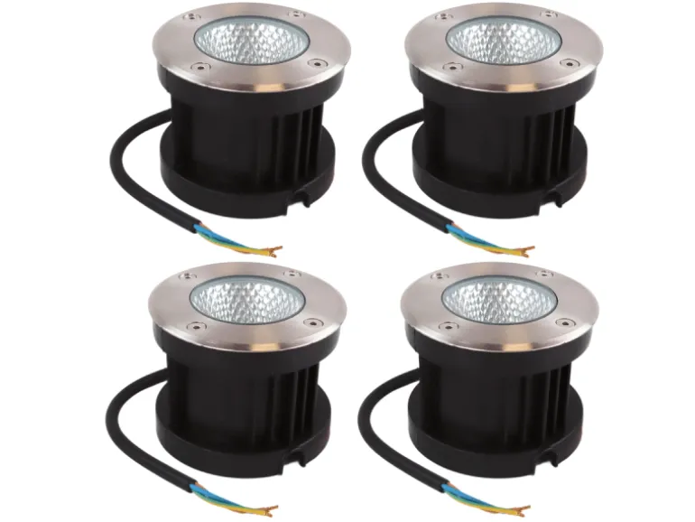 ENOVALITE LED Bodenleuchte Gartenstrahler 4er Set 4x7W 4x490lm IP67 Warmweiß Bodeneinbauleuchte