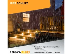 ENOVALITE LED Bodenleuchte Gartenstrahler 4er Set 4x7W 4x490lm IP67 Warmweiß Bodeneinbauleuchte