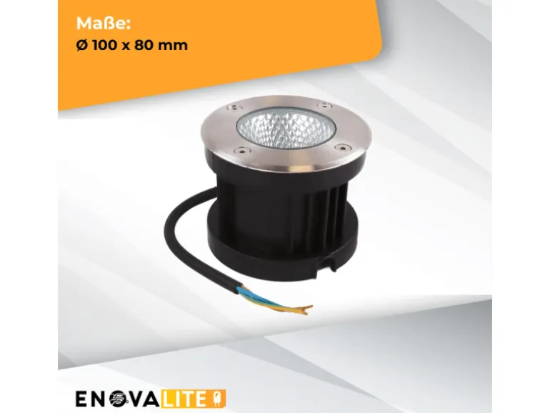 ENOVALITE LED Bodenleuchte Gartenstrahler 4er Set 4x7W 4x490lm IP67 Warmweiß Bodeneinbauleuchte