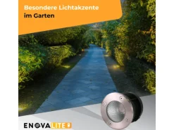 ENOVALITE LED Bodenleuchte Gartenstrahler 4er Set 4x7W 4x490lm IP67 Warmweiß Bodeneinbauleuchte