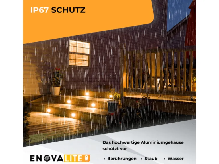 ENOVALITE LED Bodenleuchte Gartenstrahler 6er Set 6x7W 6x490lm IP67 Warmweiß Bodeneinbauleuchte