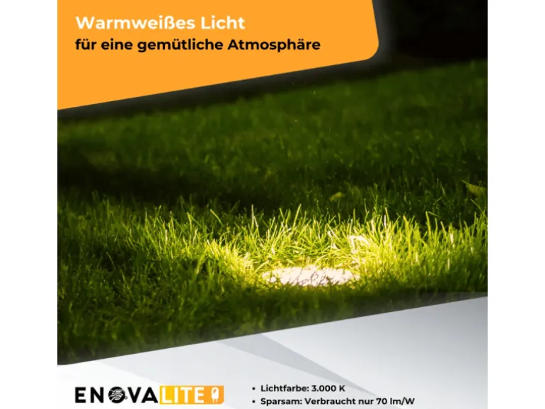 ENOVALITE LED Bodenleuchte Gartenstrahler 6er Set 6x7W 6x490lm IP67 Warmweiß Bodeneinbauleuchte
