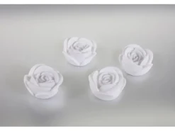 4-er LED Deko Rosen White Kunststoff 4 x 6,5 x 6,5 x 3,5 cm Weiß