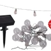 10er-LED-Solar-Lichterkette Glühbirne 7,60 m Schwarz